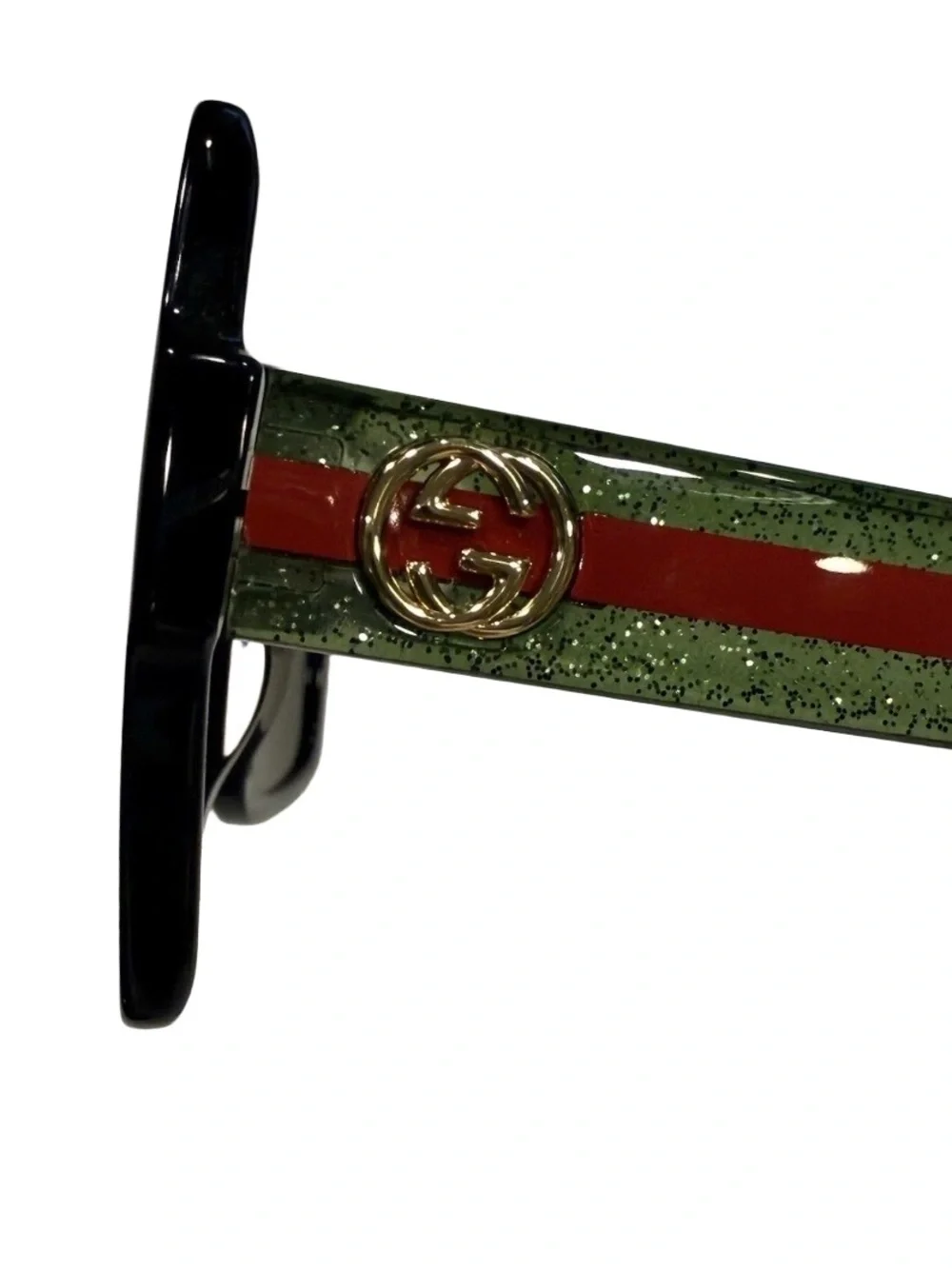 Gucci Sunglasses GG0036SN Brown Lenses Green Red Interlocking G’s Frames NWOT - Picture 3 of 10